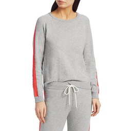 womens cotton cashmere sweatshirt in grey/orange