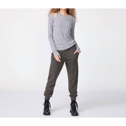 cashmere jogger in moss