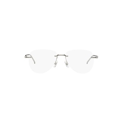 Silver Aviator Glasses 241926M133001