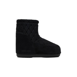 Black Icon Low No Lace Quilted Boots 241970M223005