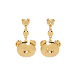 Gold Teddy Bear Drop Earrings 231720F022003