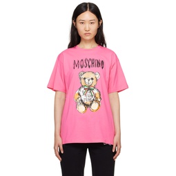Pink Archive Teddy Bear T Shirt 241720F110016