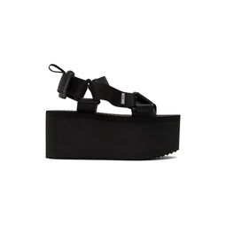 Black Wedge Sandals 241720F124008