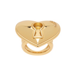 Gold Heart Lock Ring 241720F024003