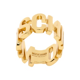 Gold Lettering Logo Ring 241720F024000