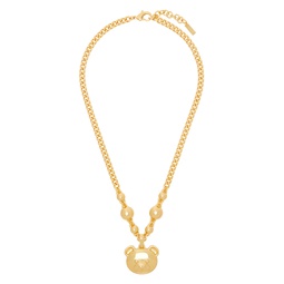 Gold Teddy Charm Necklace 241720F023002