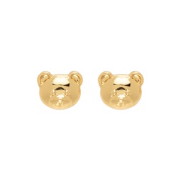 Gold Small Teddy Bear Earrings 232720F022007