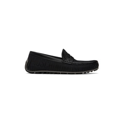 Black Allover Logo Driving Loafers 241720M231011