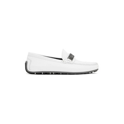White Driver Loafers 241720M231017
