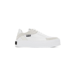 White   Gray Bumps   Stripes Sneakers 241720F128001