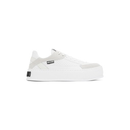 White   Gray Bumps   Stripes Sneakers 241720M237025