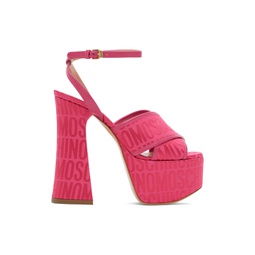 Pink Logo Jacquard Heels 232720F125000