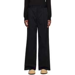 Black Pleated Trousers 241720M191000