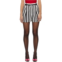 Black   White Striped Shorts 241720F088007