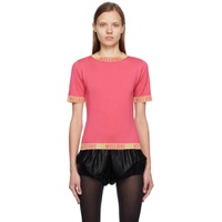 Pink Jacquard T Shirt 222720F096008