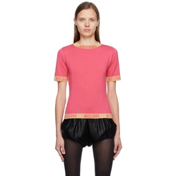 Pink Jacquard T Shirt 222720F096008