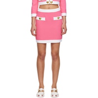 Pink Heart Buttons Miniskirt 231720F090010