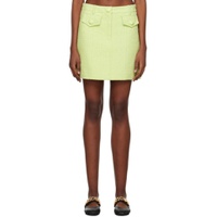 Green Teddy Buttons Miniskirt 231720F090003