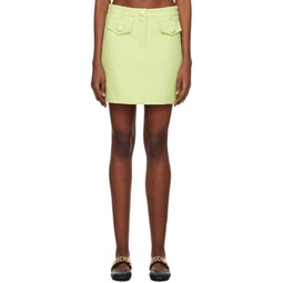 Green Teddy Buttons Miniskirt 231720F090003