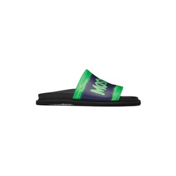 Black   Green Logo Sandals 231720M234017