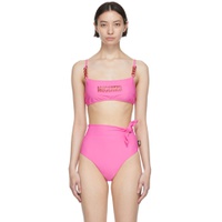 Pink Nylon Bikini Top 221720F105004