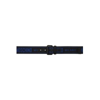 Black   Blue Jacquard Logo Belt 222720M131016