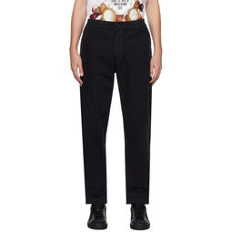 Black Embroidered Trousers 232720M191013