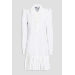 Cotton-blend poplin mini shirt dress