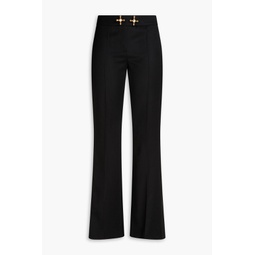 Embellished wool-twill flared pants