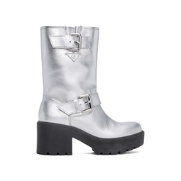 Silver Pin Buckle Boots 241132F114000