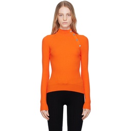 Orange Rib Turtleneck 232132F099003