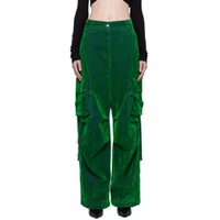 Green Flocked Jeans 232443F069008