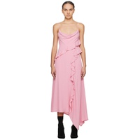 Pink Ruffle Maxi Dress 241443F055004