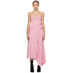 Pink Ruffle Maxi Dress 241443F055004