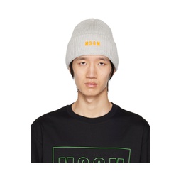 Gray Embroidered Logo Beanie 222443M139001