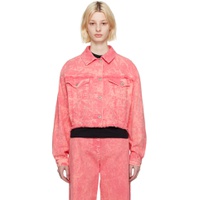 Pink Cropped Denim Jacket 231443F060000