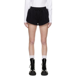Black Embroidered Shorts 231443F088003