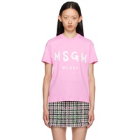 Pink Printed T Shirt 232443F110008