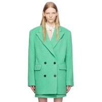 Green Double Breasted Coat 232443F057003
