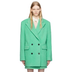 Green Double Breasted Coat 232443F057003