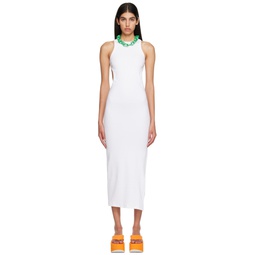 White Cutout Midi Dress 231443F054000