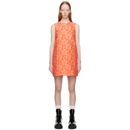 Orange Jacquard Mini Dress 231443F052021
