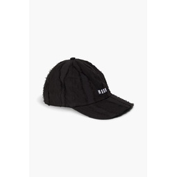 Frayed embroidered cotton baseball cap
