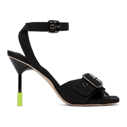 Black Iconic MSGM Heeled Sandals 241443F125000