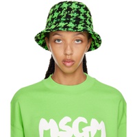 Black & Green Wool Bucket Hat 222443F015000