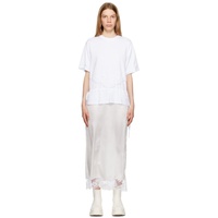 White Layered Maxi Dress 231443F055009