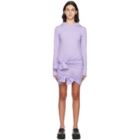 Purple Hooded Minidress 232443F052016