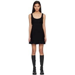 Black Ruffled Edge Mini Dress 231443F052011