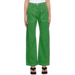 Green Baggy Jeans 231443F069004