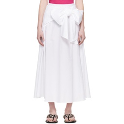 White Bow Maxi Skirt 241443F093004